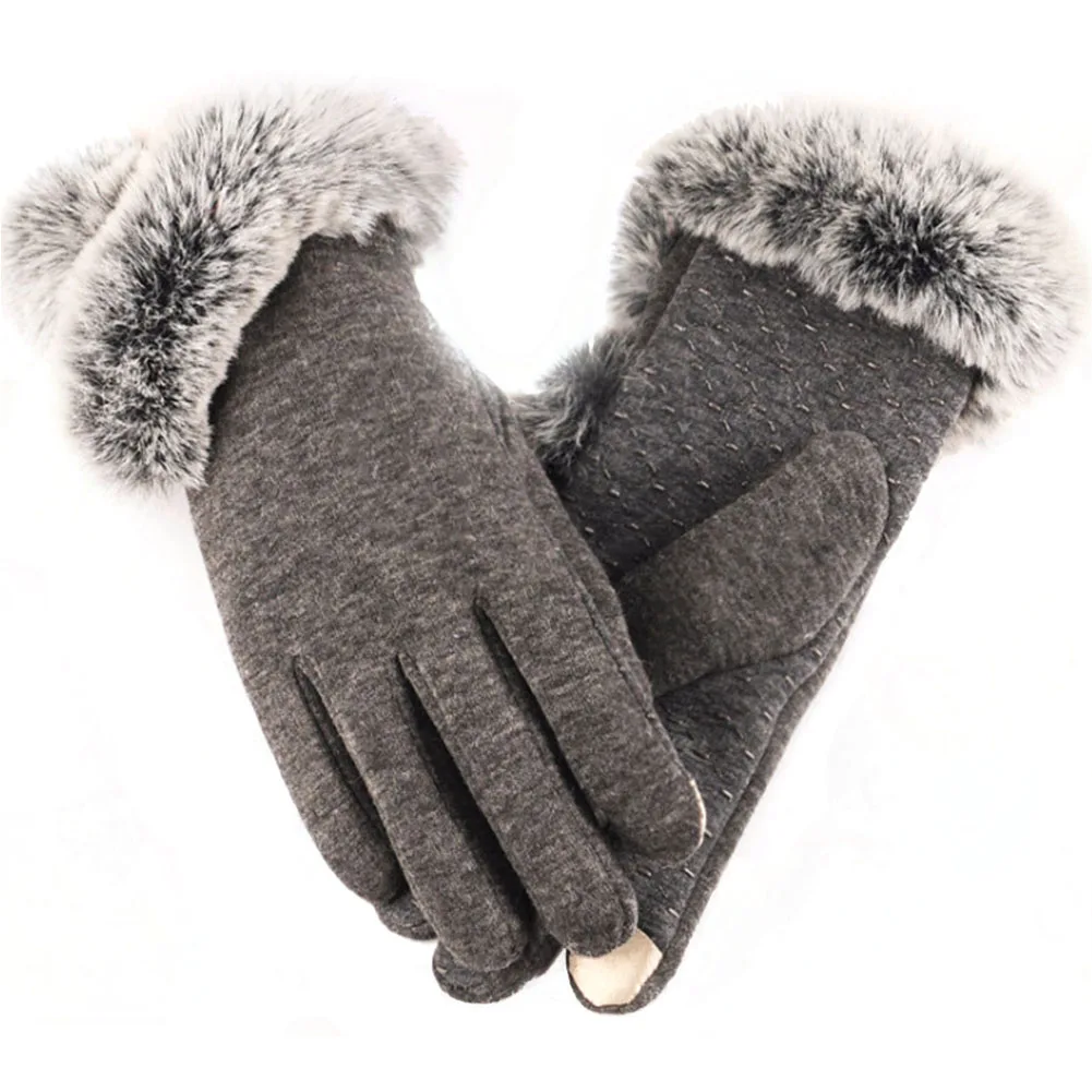 

1 Pair Winter Mirco Velvet Autumn Windproof Protective Casual Phone Playing Washable Knitting Women Gloves Keep Warm Fashion