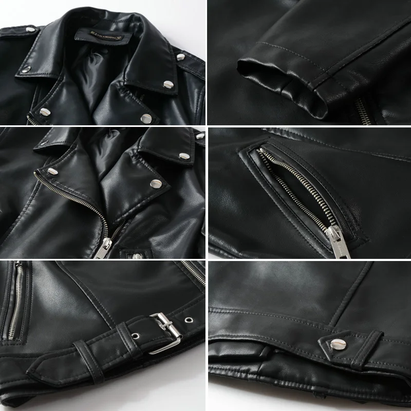 Fitaylor Женская Весенняя куртка из мягкой искусственной кожи короткая