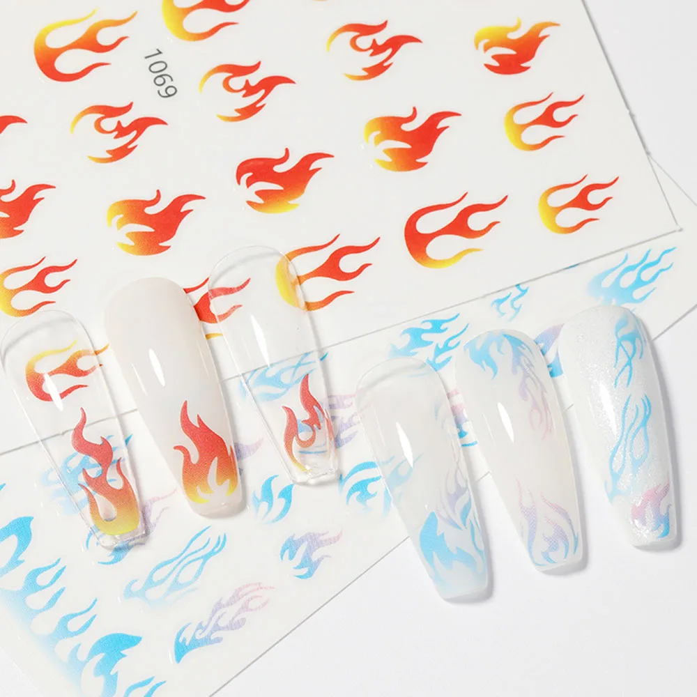 3d-наклейка с рисунком пламени наклейка для ногтей Слайдеры маникюра сделай сам