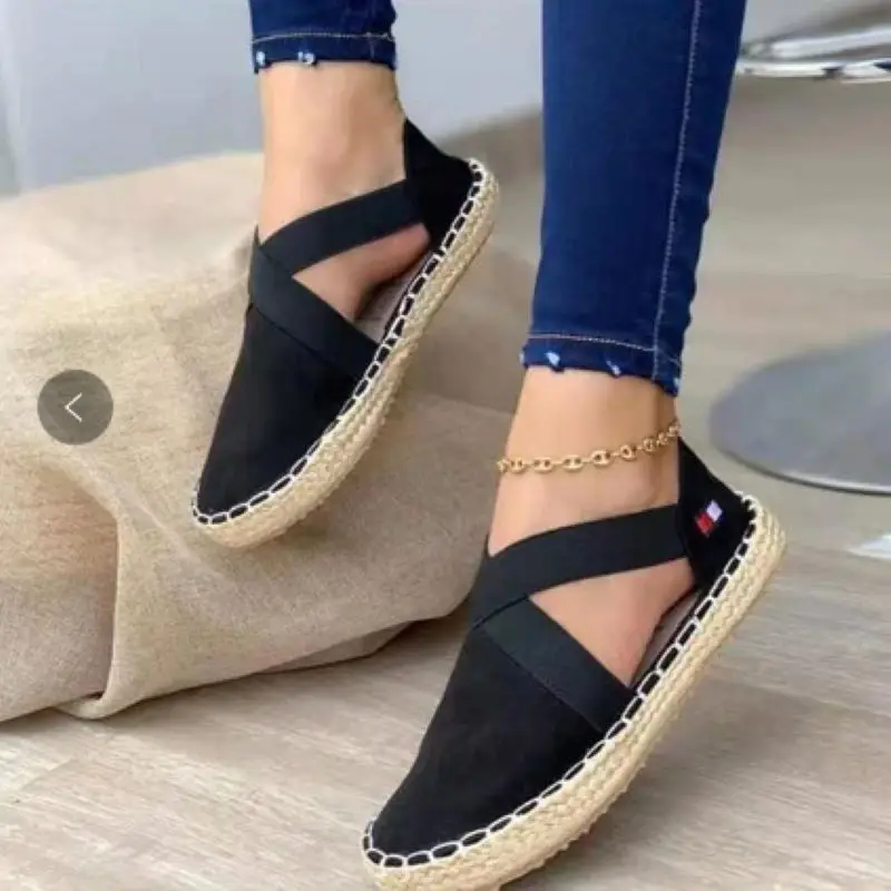 

Summer Striped Platform Sandals Wedges Shoes For Women Hemp Rope Bottom Women's Espadrilles High Heels Slip On Canvas Fisherman