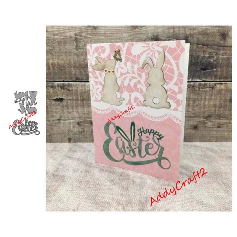 Новые металлические Вырубные штампы кролик и слова вырезанные формы для