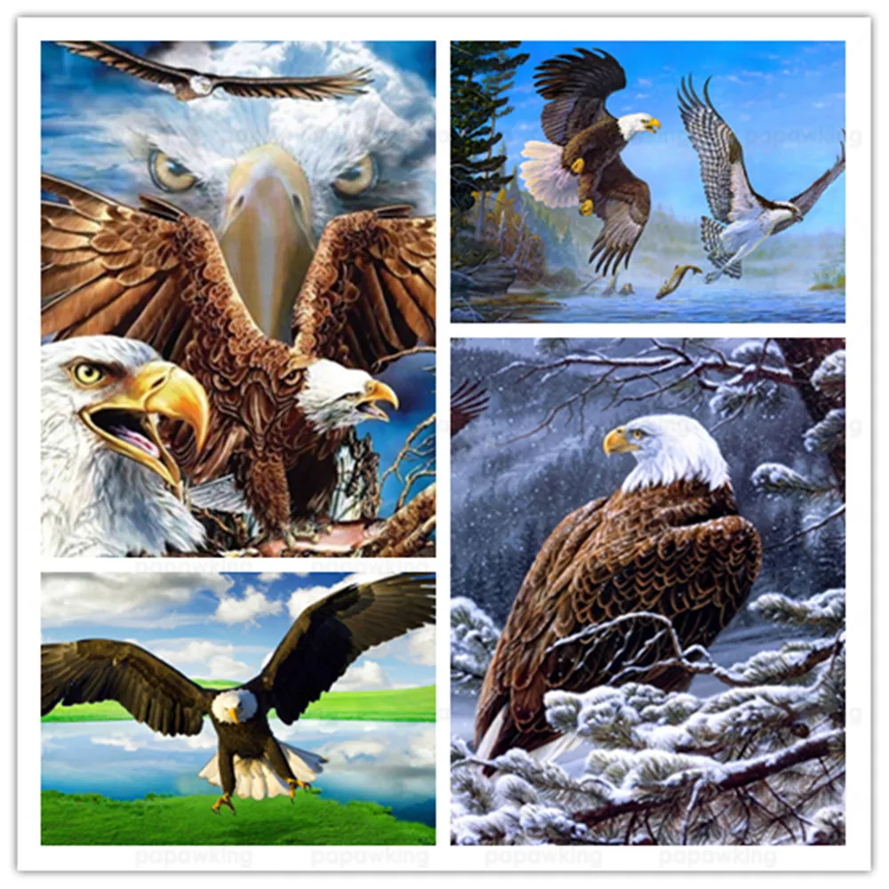 

Full Drill Handmade Diy Gifts Diamond Embroidery Eagle Cross Stitch Diamond Painting Animal Pictures of Rhinestones Mosaic Decor