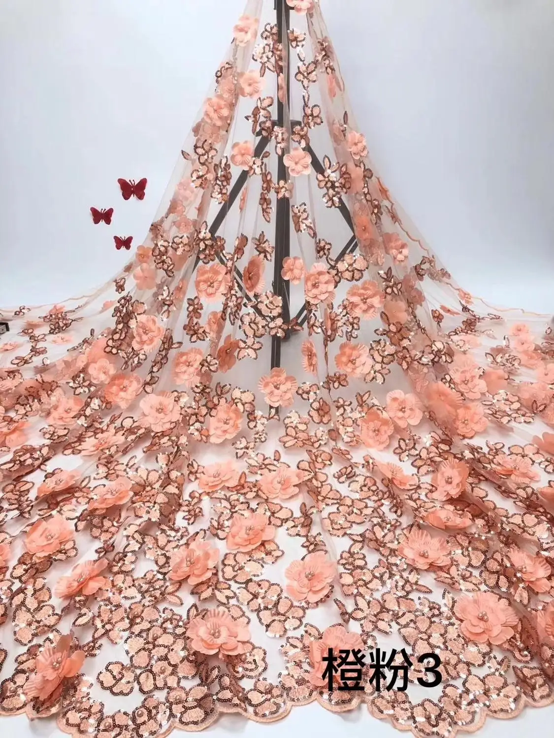 Новейший 3D цветок ручной работы с высоким качеством Emboroidered африканская