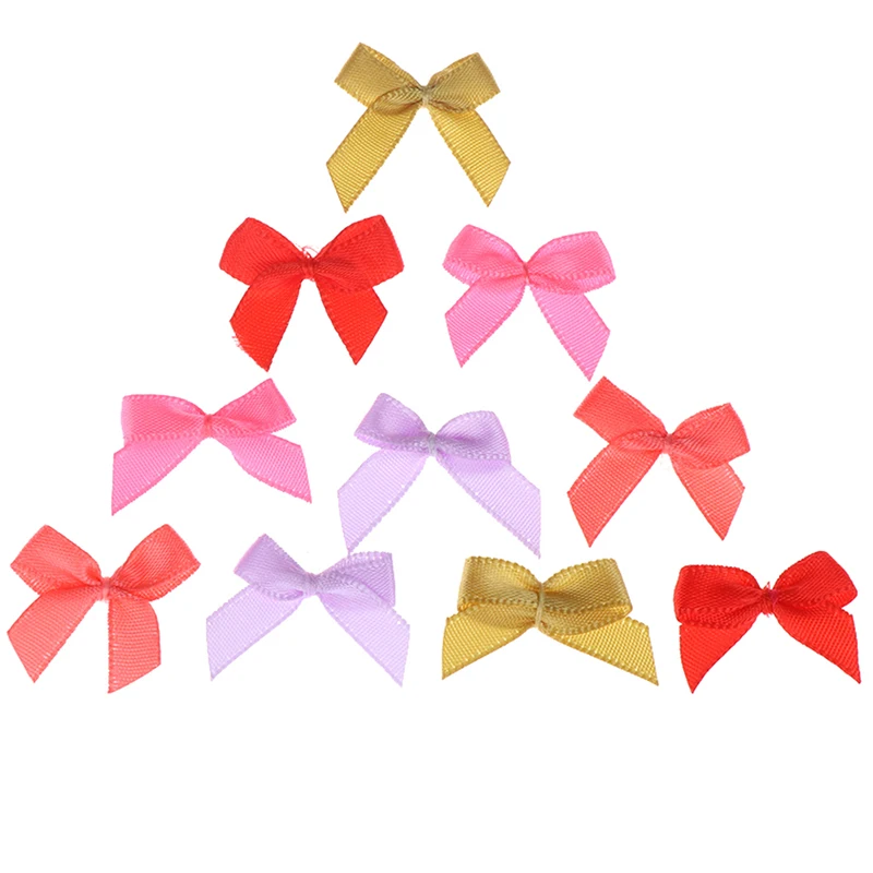 

Handmade Small Size Polyester Satin Ribbon Bow Flower DIY Craft Decoration 20Pcs