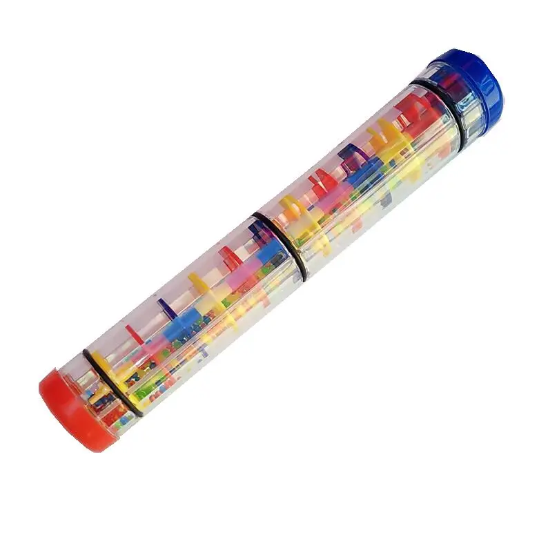 Rainbow Stick Rain Sounder Sound Toy Tube Hourglass Raining Sound Children Plastic Toy Orff Musical Instrument