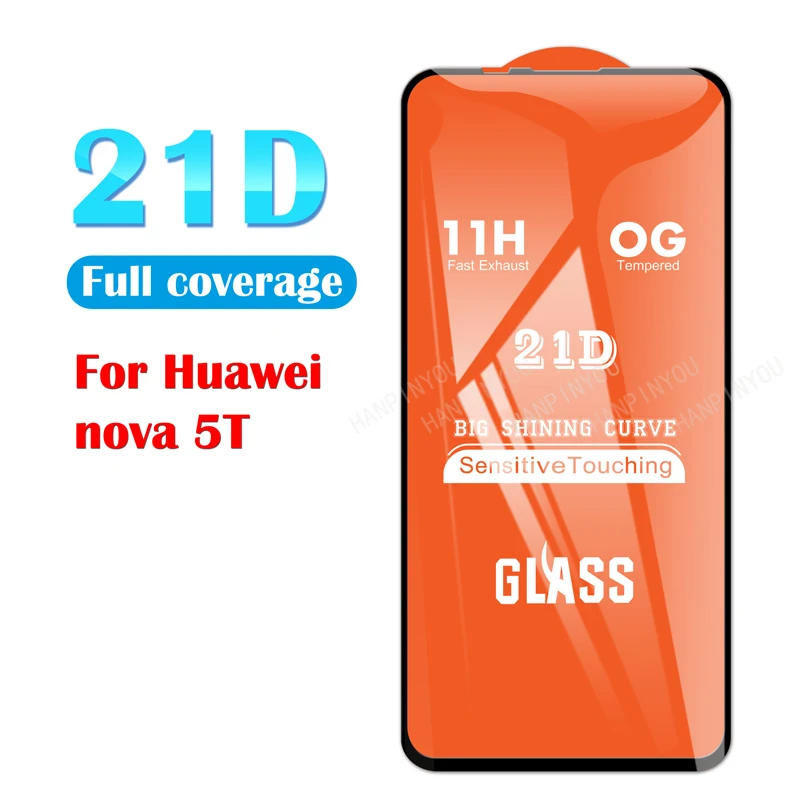 Для huawei nova 5T 6 26 &quot21D 9D полный клей покрытие закаленное защитная стеклянная пленка