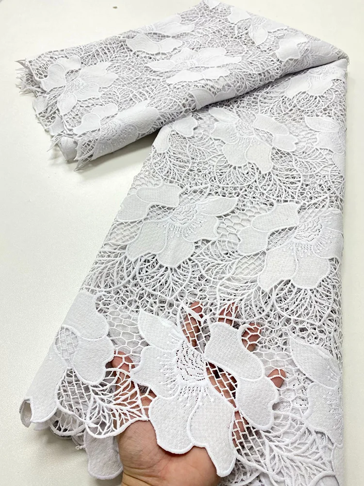 

YILIBER Lot French Eyelash Lace Fabric 130cm White Black Diy Exquisite Lace Embroidery Clothes Wedding Dress Accessories