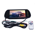 Монитор для зеркала заднего вида автомобиля, TFT ЖК-дисплей 7 дюймов, широкоэкранная сенсорная кнопка, поддержка DVD, монитор заднего вида 7 дюймов