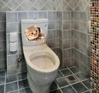 3D Наклейка на стену с изображением милого кота, с отверстиями, для ванной, туалета, украшение для детской комнаты, бумажный холодильник, водонепроницаемый плакат из ПВХ, роспись, искусство