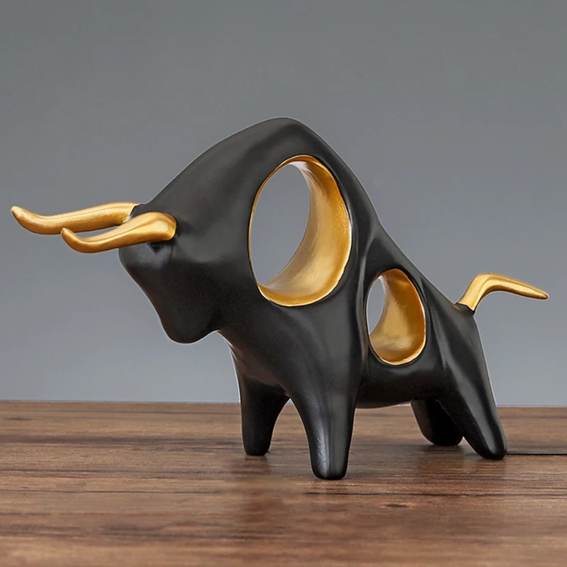 Китайская Новогодняя Статуэтка быка Ox настольное украшение для гостиной с