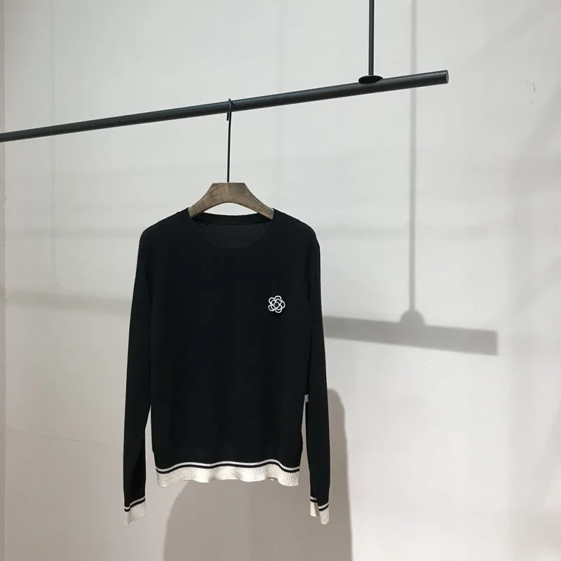 

100% Woolen Sweater Women's Winter 2020 Round Neck Pullover Wool Knitted Jumper Jersey Elegent Designer Luxury Female Clothing