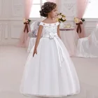 Детское фатиновое платье с длинным рукавом, с бантом