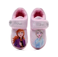 disney childrens cotton slippers boys and girls autumn winter cartoon frozen warm non slip soft soled indoor shoes home shoes