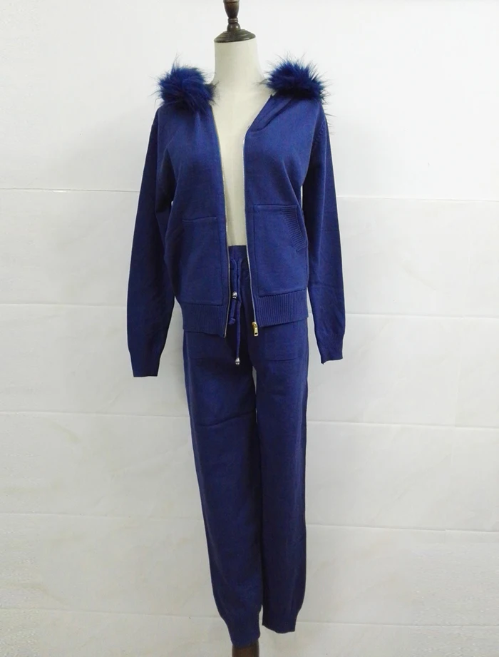 

Winter Women Sweater Set Zipper Tracksuit Knitted Suit for Pant Suit Knitted Two Piece Sets Hooded Sweater Sets Womens Outfits