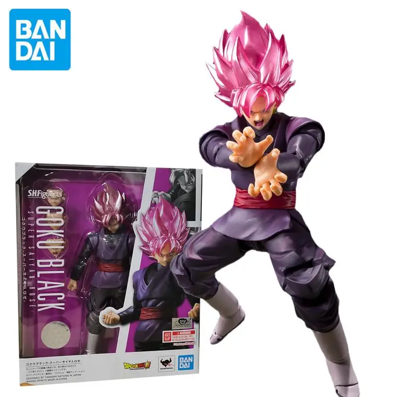 

16 см Bandai Shf Драконий жемчуг супер семь Драконий жемчуг аниме экшн-персонаж ЧЕРНЫЙ Гоку Супер сайян розовая игрушка Детские игрушки