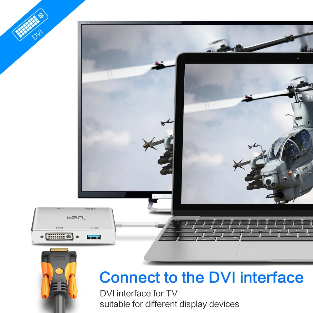 USB Type-C Hub к HDMI VGA usb-хаб адаптер Коннектор конвертер Расширение для ноутбука Macbook12