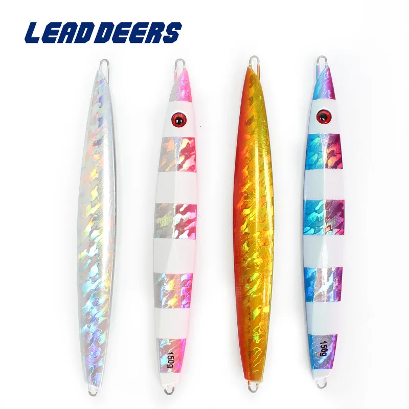 Leaddeers, качественные медленные Джиги, металлические Джиги для рыбалки, свинцовые рыболовные приманки, приманка для глубоководной морской рыбалки, светящаяся наживка для морской рыбалки, 4 шт./лот, 80-400 г