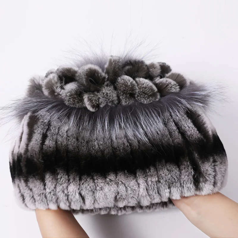 На зимнем меху головной убор для женщин настоящий мех кролика шапки из меха