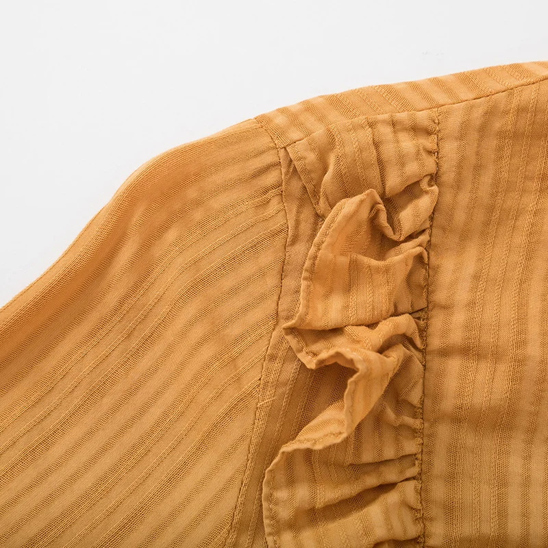 

SEMIR Women long sleeve shirt 2020 new V-neck cute blouse fresh sweet thin top white blouse princess