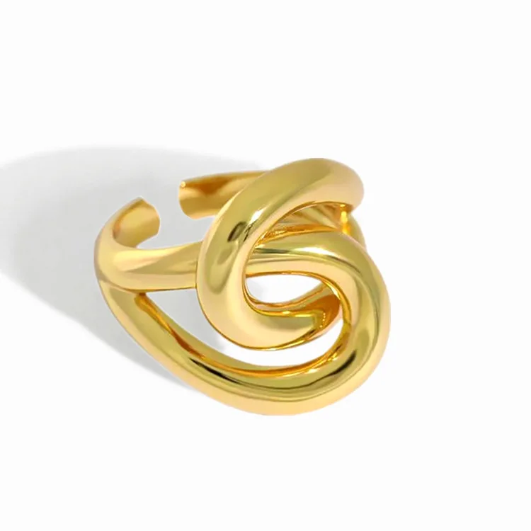 

Simple Smooth Cut Cross Twist Winding Geometric Ring Silver Plated Opening Adjustable Ring Women's Leisure Party Jewelry Gifts