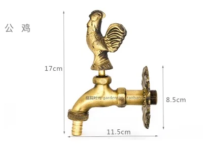 9 outdoor garden faucet animal shape Bibcock antique brass Fat cat tap for washing mop/Garden watering Animal faucet - Цвет: 9