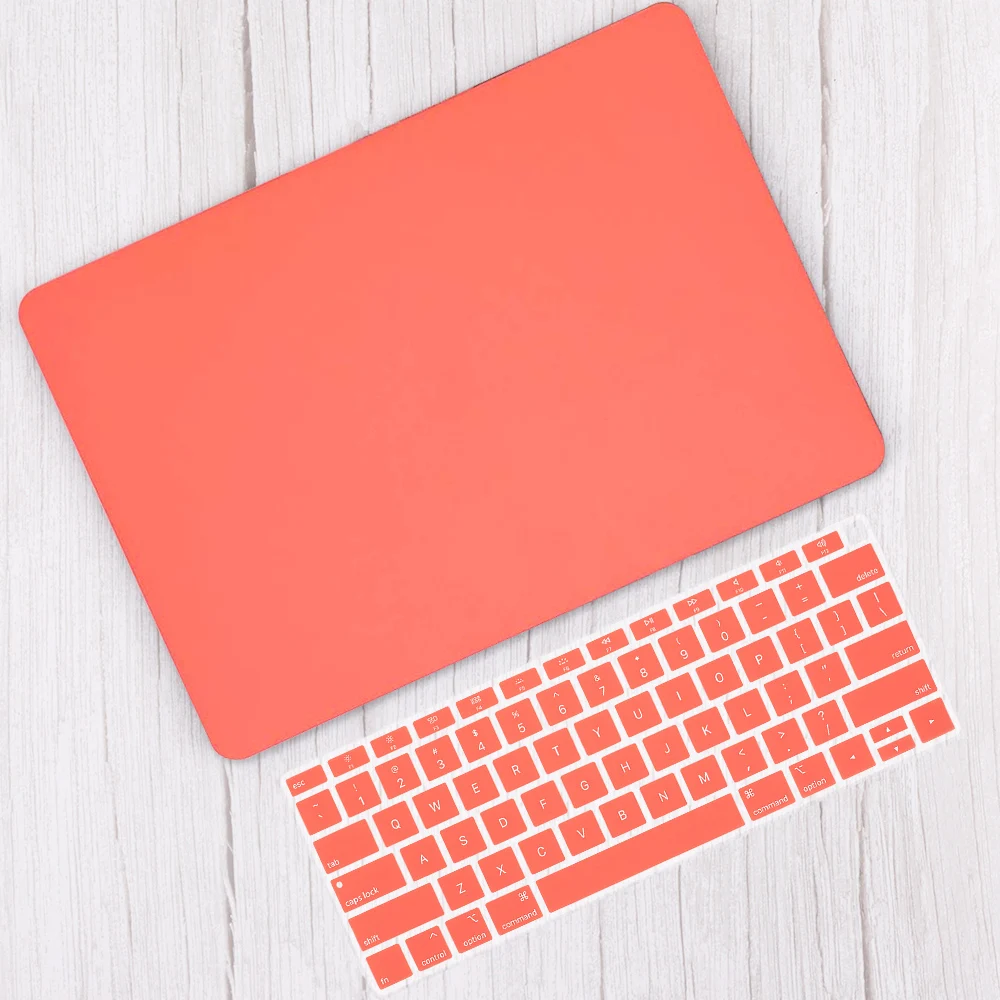 Coral Orange Матовый пластиковый жесткий чехол для MacBook Air 13 дюймов A1932 Pro 13 15 16 Touch bar A2141 A2159 чехол для ноутбука+ крышка для клавиатуры - Цвет: Coral Orange
