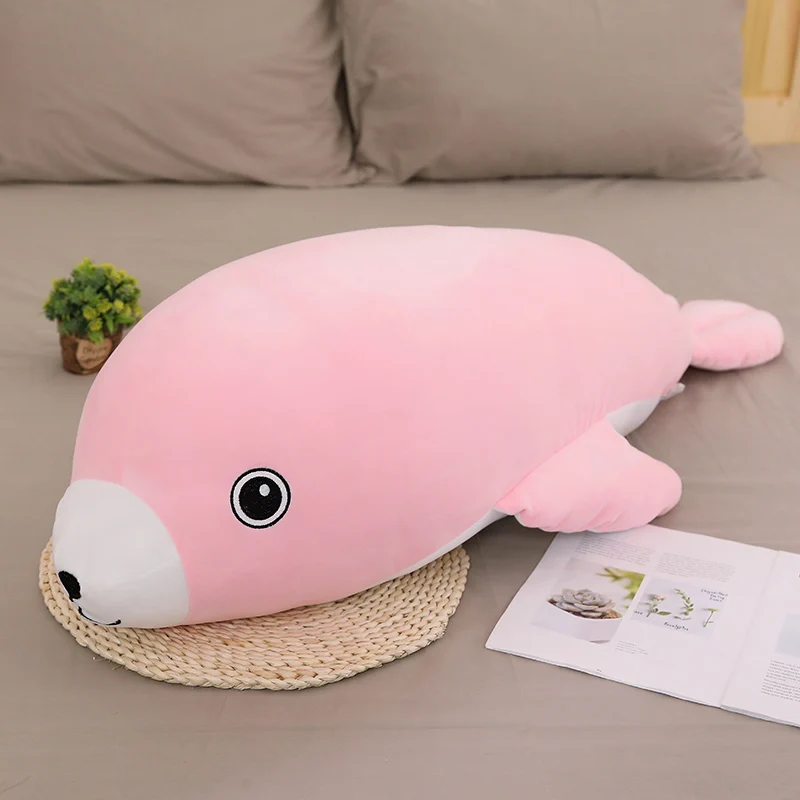 

40-120cm Big Size Colorful Seal Plush Toys Soft Marine Animal Sea Dog Plush Doll Stuffed Cartoon Sleep Pillows Gift for Girls