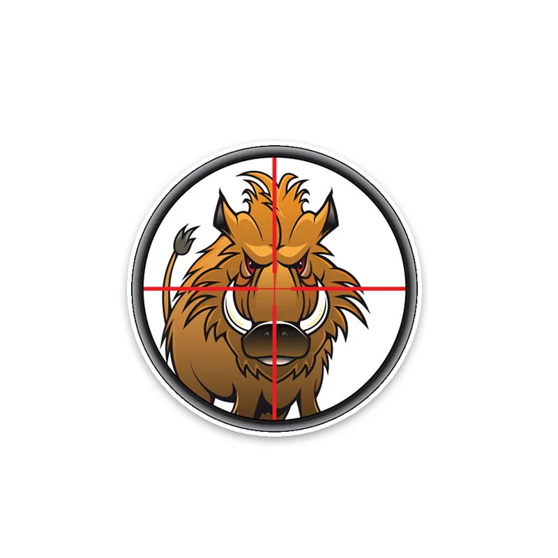 

Colorful Animal Patterns Aim At Wild Boar Hunting Decals PVC Animal Fantastic Popular Nice Quality Car Sticker KK 10cm X 10cm