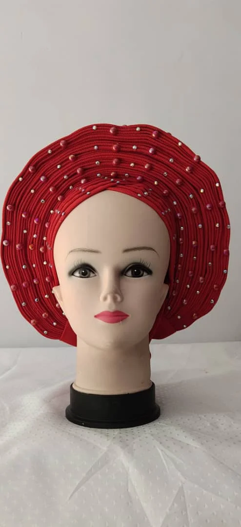 Модный женский Африканский галстук Aso Oke с бусинами и камнями 2020