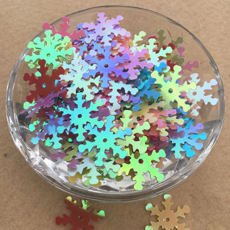 

10g 19mm Snowflake Sequins Paillette Sewing Christmas Sequin DIY Embellishment Findings wedding Decoration Clothes Accessories