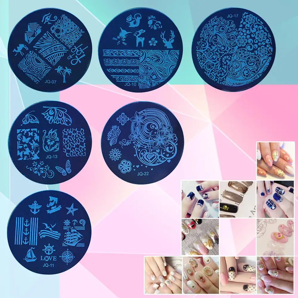 

6*12cm Rectangle Nail BeautyBigBang Stamping Plates Summer Flower Geometry Nail Art Stamp Template Image Plate Stencils