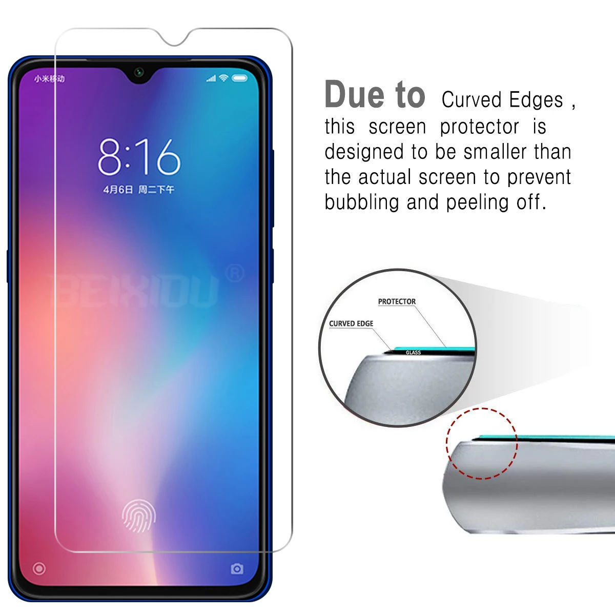2 шт Полное закаленное стекло для Xiaomi mi 9 прозрачная защитная пленка 2.5D 9h |