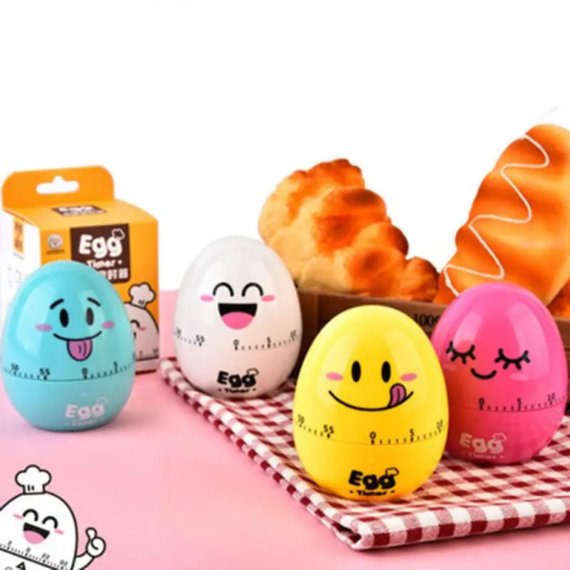 

New 1PC Cartoon Cute Egg Timer Plastic Machine Timer 60min Alarm Clock Kitchen Timer Stopwatch Household Kitchen Cooking Tools