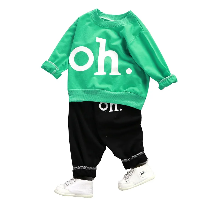 Осень 2018 модная одежда для маленьких девочек хлопковый Однотонный пуловер с