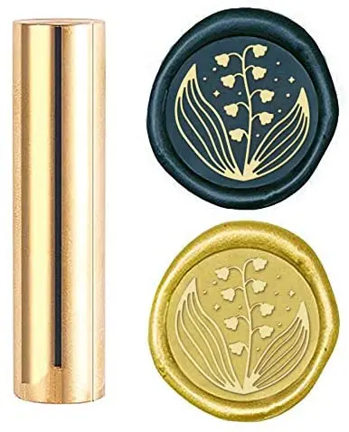 

1PC Wax Seal Stamp Flower Sealing Wax Stamps Lily of The Valley Mini Brass Stamp Wax Seal 15mm for Envelope Invitation
