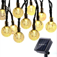 5m20led solar lamp crystal ball led string lights flash waterproof fairy garland for outdoor garden christmas wedding decoration