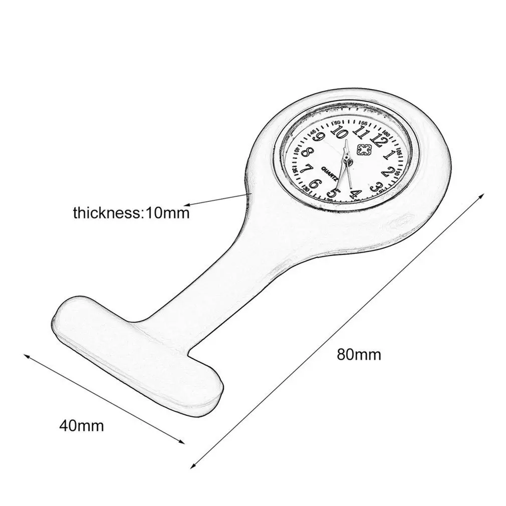 

1Pcs Mini Portable Silicone Nurses Pocket Fob Watch Multiple Colors Brooch Pin Pendant 5 Colors Fashion drop shipping