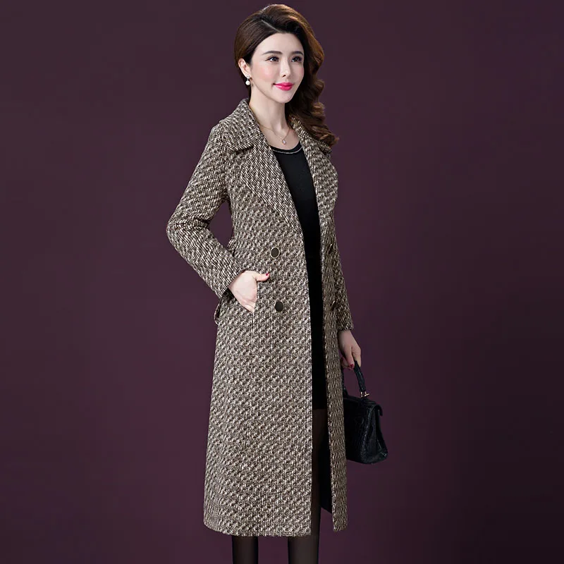 High-quality Fashion Woolen Coat Women Autumn Winter Medium-length Korean style Casual Women Woolen Coat Outerwear JK286
