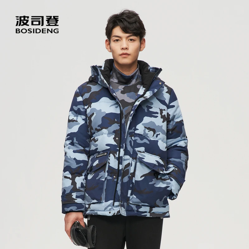 

BOSIDENG 2021 new goose down jacket for men winter thicken warm outwear hooed jacket thicken waterproof -30℃ B10142311