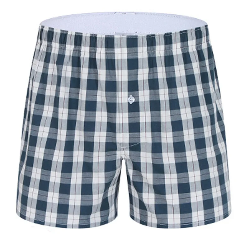 Мужское нижнее белье клетчатые бриджи тканые домашние боксеры хлопковые мужские