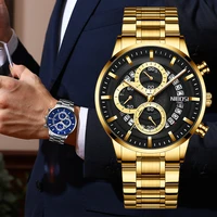 nibosi masculino fashion mens watches top brand luxury stainless steel waterproof luminous chronograph quartz watch men relogio