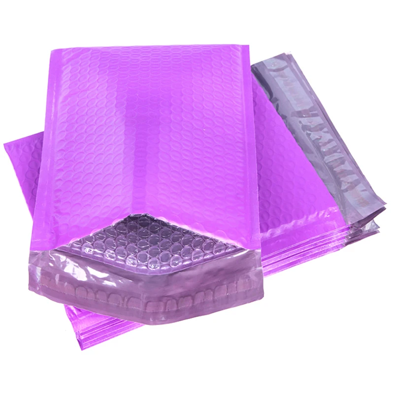 

10pcs/lot Usable space Mailing Bag Self Sealing for packing purple Poly bubble Mailer envelopes padded