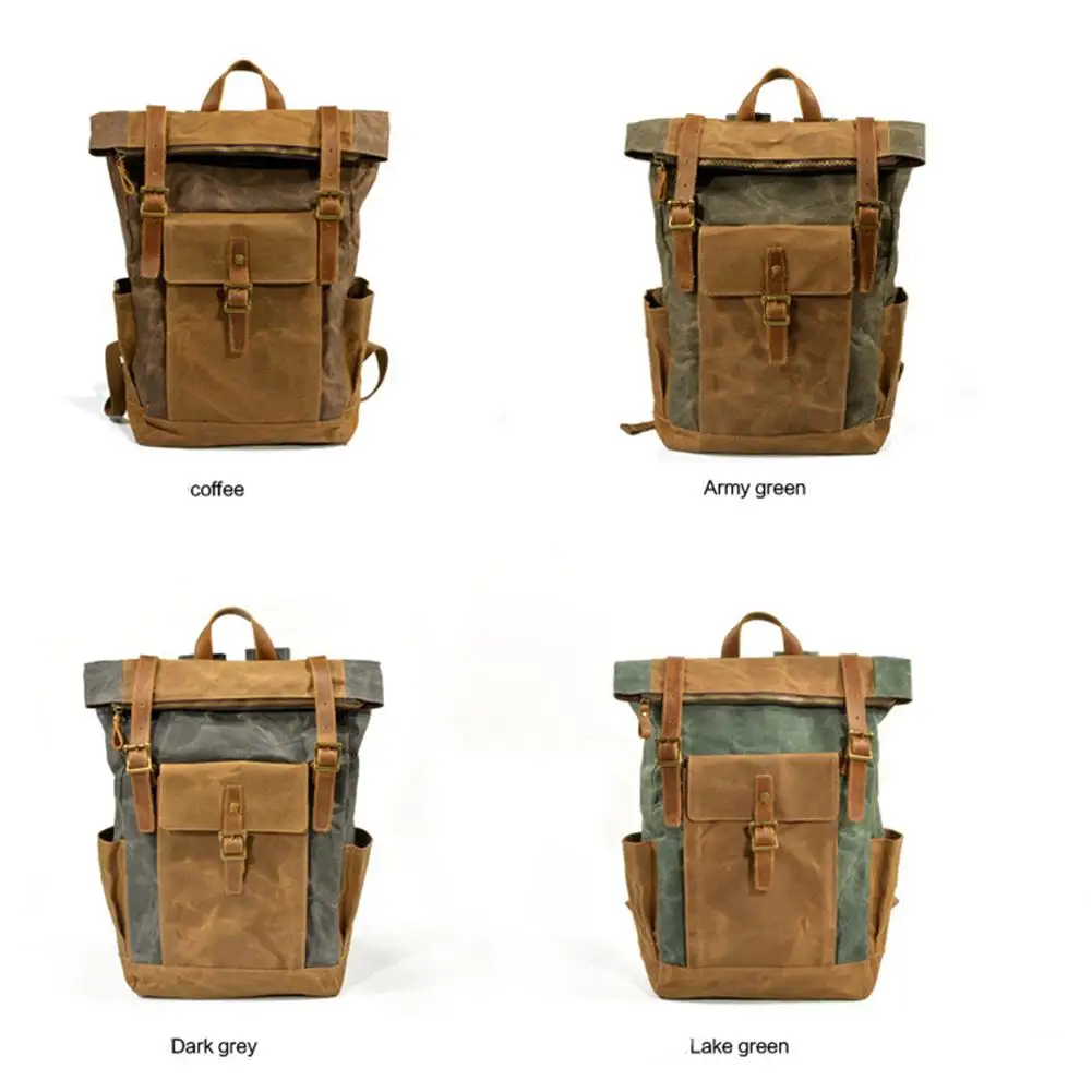 Hobbylan 20 до 35 л холст масло воск сумка Мужская Водонепроницаемый рюкзак ретро