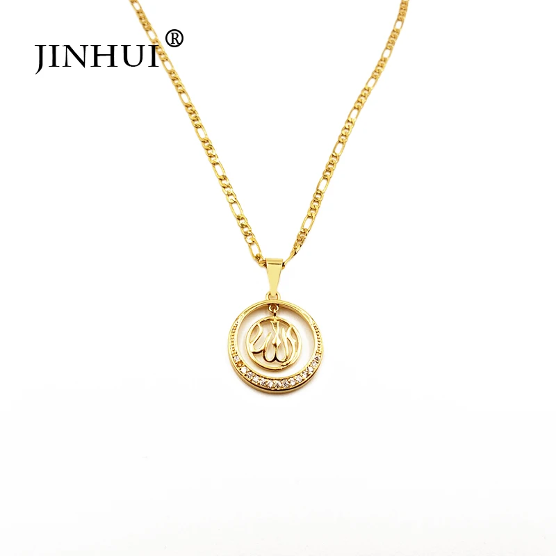 Модные женские ожерелья JINHUI из Саудовской Аравии золотого цвета подвеска для