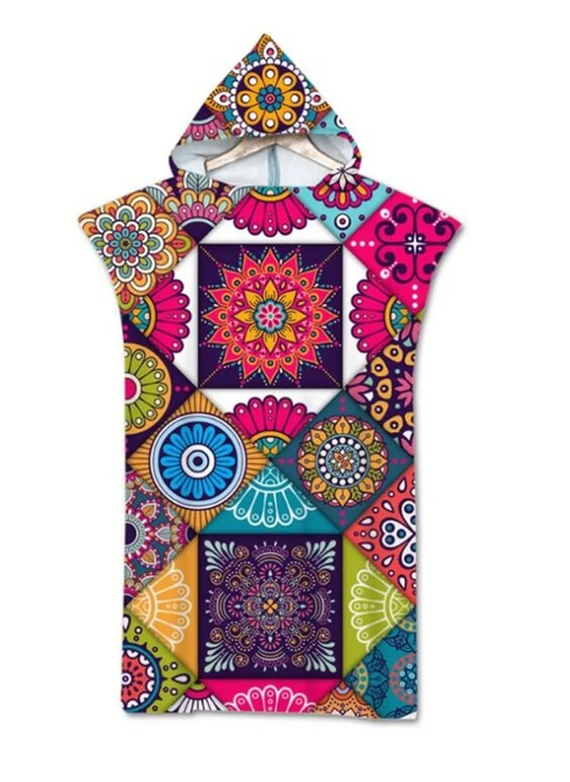 

Microfiber Fabric Adult Bath Towels Beach Towel Changing Bathrobe Cloaks Hooded Swimming Pool Gym Fitness Bath Towels