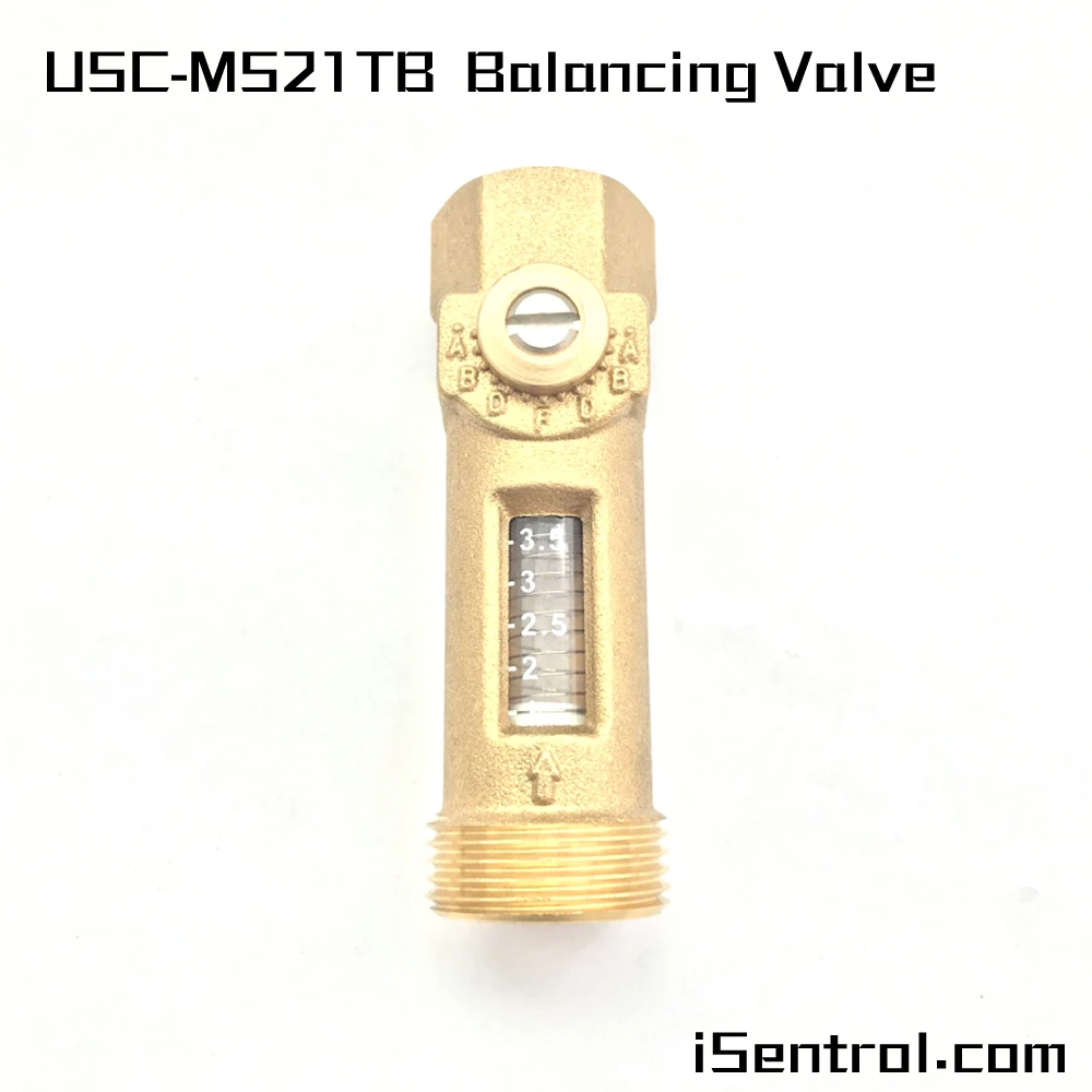 

Balancing Valve G1/2" *G3/4" Mechanical Flow Meter Direct Reading 1-3.5L/min USC-MS21TB for Solar Smart Controllers Sample