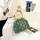 Новейшая винтажная зеленая модная женская сумка в японском стиле, шикарные женские сумки, сумка-тоут с замком, женские сумочки, кошельки, ремешок на цепочке 120 см