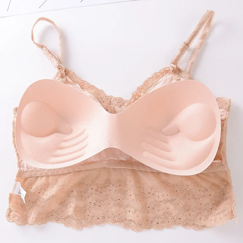 Sexy Tube Top For Women Backless Beauty Adjustment Padded Wire Free Solid Color Knitwear Lace Side Intimate | Женская одежда