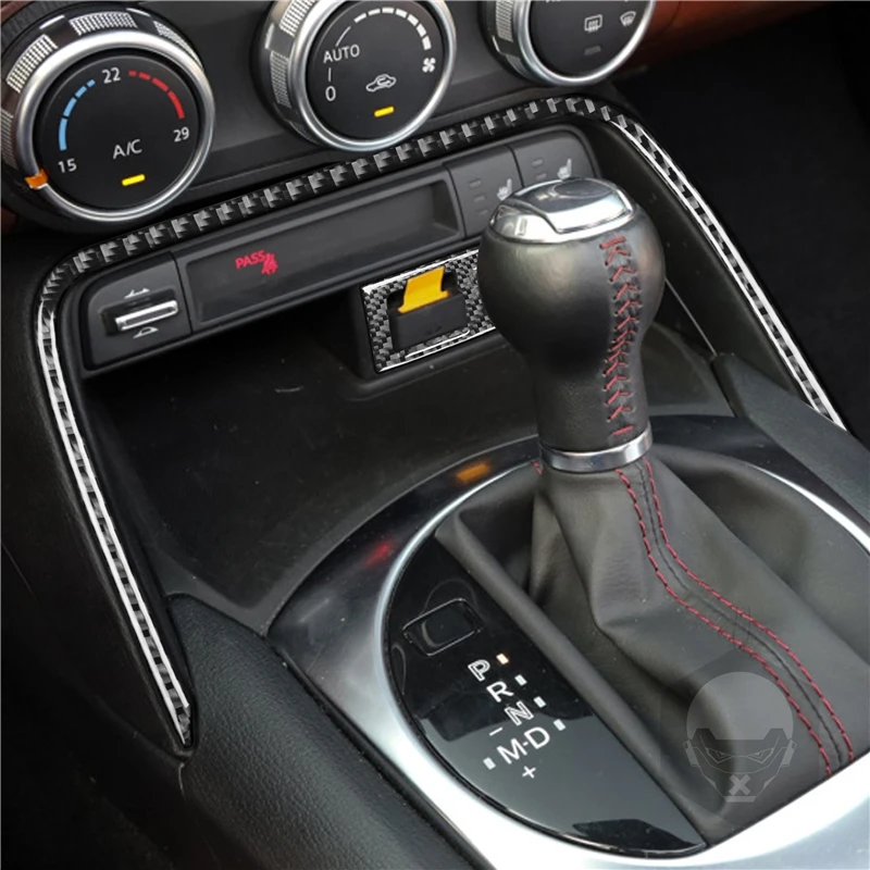 

Car Center A/C Outlet Vent Panel Trim Carbon Fiber Sticker For Mazda MX-5 Miata 2016-2020 Set Styling Accessories