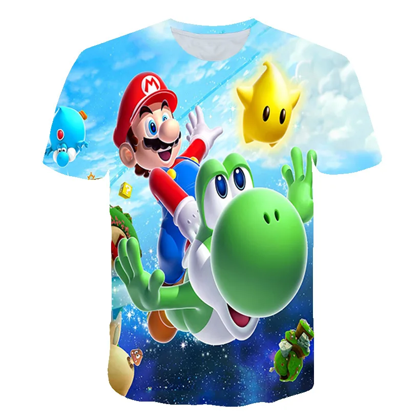 

Classic Cartoon Mario 3D T-shirt New Harajuku Style Classic Game Mario Bros Kids Clothes Mario Boys Girl Clothes Street T-shirt
